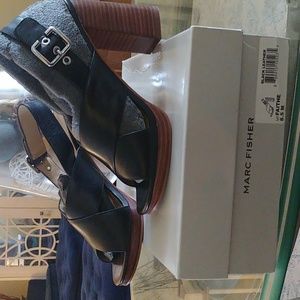 Marc Fisher Luxurious Leather Platform Sandals